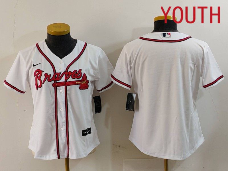 Youth Atlanta Braves Blank White Game 2024 Nike MLB Jersey style 5